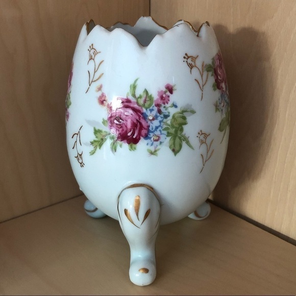 Vintage Napcoware hand painted porcelain floral egg shaped vase - Picture 9 of 12